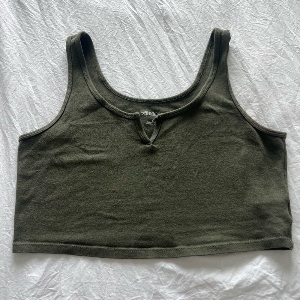 Wild Fable Dark Green Crop Top